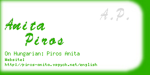 anita piros business card